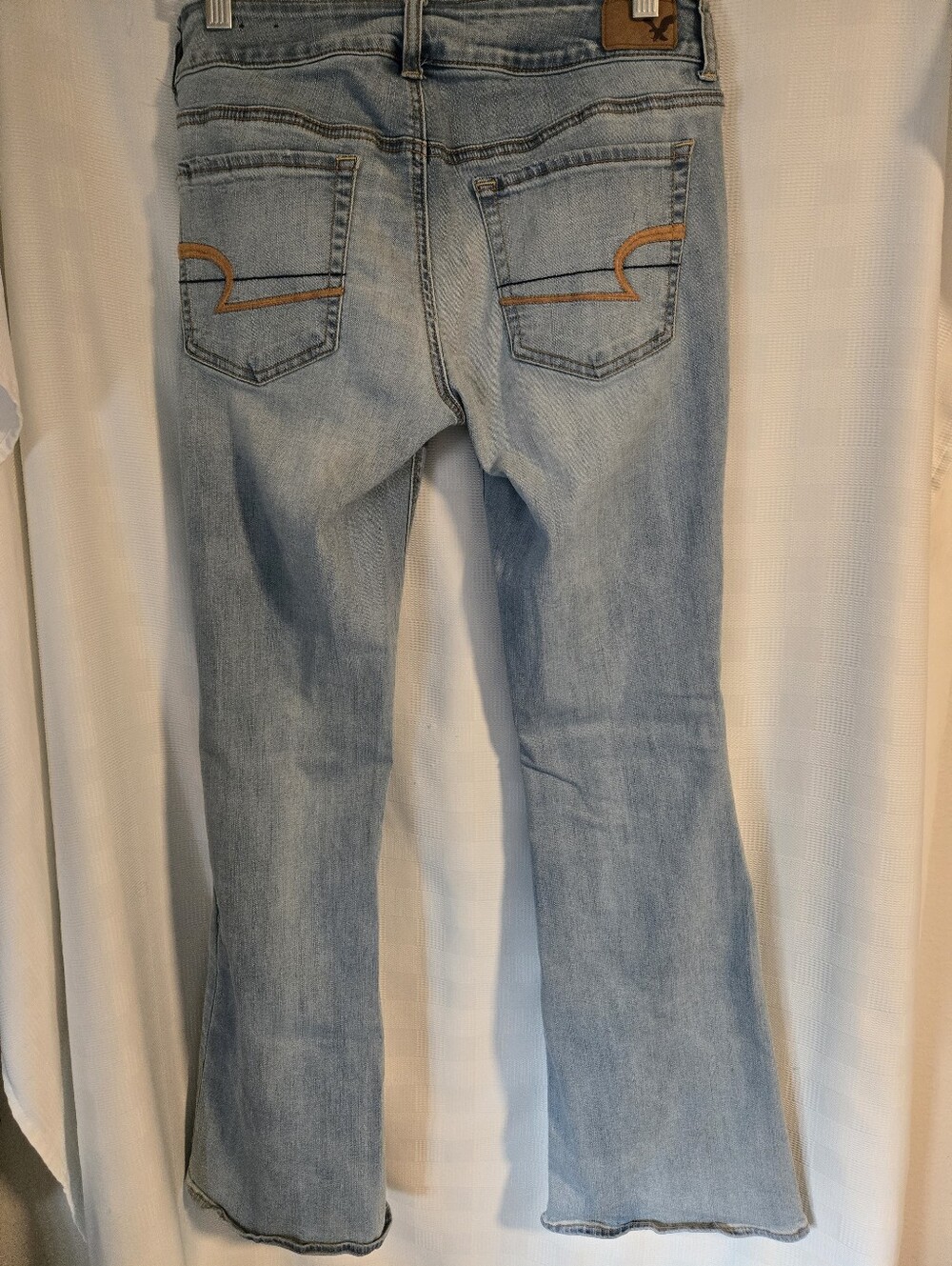 American Eagle Outfitters Light Blue Distressed Bootcut Jeans - Picture 3 of 8